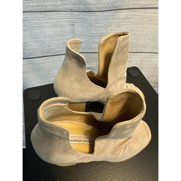 Kristin Cavallari Chinese Laundry Beige Peep-Toe Ankle Booties Size 7.5 - Picture 2 of 6